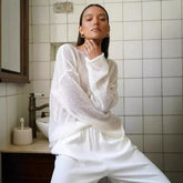 Pull coréen en maille douce, ample, fin et confortable, élégant et transparent.