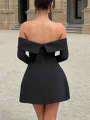 Robe mini trapèze à épaules dénudées