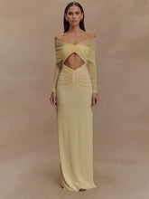 Off Shoulder Cut Out Maxi Dress