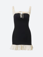 Robe mini à ourlet plissé