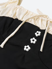 Robe mini à ourlet plissé