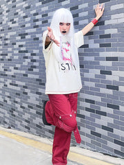 Pantalon cargo rétro steampunk à jambes larges, amovible et multi-usages