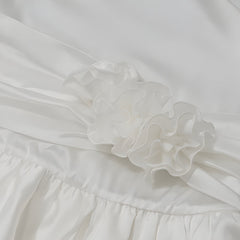 Robe mini dos nu en satin rose