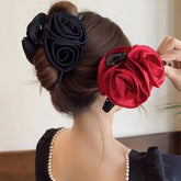 Satin Rose Large Christmas Hair Accessory Accessories-L