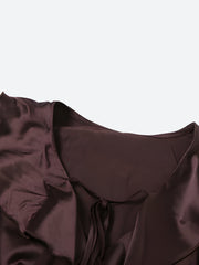 Robe courte en satin à volants