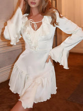 Satin Ruffled Mini Dress