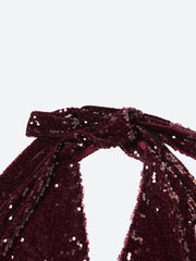 Robe mini dos nu à sequins