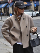 Manteaux de ville amples à manches longues et à simple boutonnage