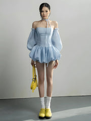 Robe mini bustier à bulles