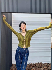 Gilet duveteux à rayures