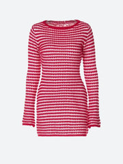 Robe courte rayée en maille