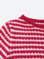 Robe courte rayée en maille