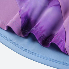 Robe mini en satin à rayures et empiècements