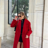 Manteaux longs doubles polo, décontractés et polyvalents, tendance automne-hiver