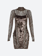 Robe courte en velours