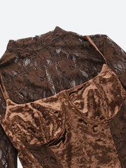 Robe courte en velours