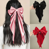 Velvet Large Wedding Korean Fashion Black Red Christmas Hair Accessory Accessories-L