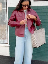 Vestes courtes bomber chics à revers et manches longues