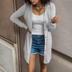 Cardigans coréens élégants, tendance printemps-été, à manches longues, unis et décontractés.