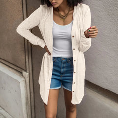 Cardigans coréens élégants, tendance printemps-été, à manches longues, unis et décontractés.