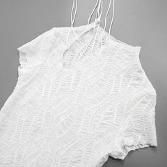 Robe courte froissée à lacets