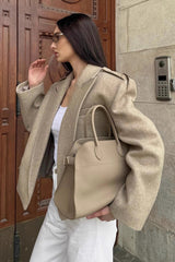 Blazer à épaulettes en laine mélangée