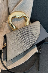 Sac cabas chic en PU à motif crocodile, bandoulière/sac à main.