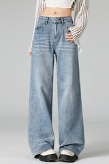 Vintage Crease Distressed Wide Jeans