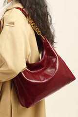 Sac fourre-tout rouge grande capacité, élégant sac bandoulière.