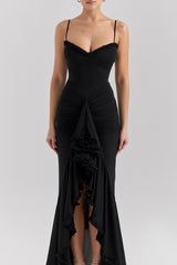 Stretch Mesh V-Neck Cami Midi Dress