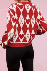 Red Heart Christmas Cardigan