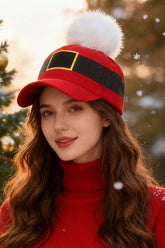Bonnet de Noël de baseball à pompons