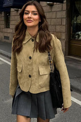 Veste blazer ample en daim