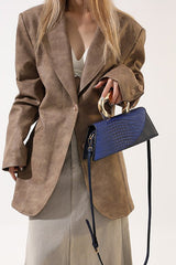 Sac cabas chic en PU à motif crocodile, bandoulière/sac à main.