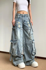 Design Detail Wide Leg Jeans
