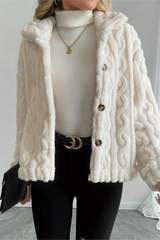 Vêtements d'extérieur chauds et doux en maille torsadée double polaire pour Noël