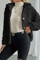 Vêtements d'extérieur chauds et doux en maille torsadée double polaire pour Noël