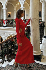 Robe de soirée moulante sexy fendue à la taille et ornée d'un nœud 3D