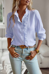 Chemisier à manches longues en dentelle florale