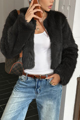 Manteau décontracté en maille unie