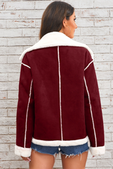 Vêtements d'extérieur chauds et décontractés d'hiver et de Noël en peluche à col montant.