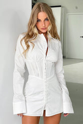 Robe polo blanche mini cintrée