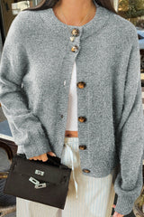 Minimalist Button Long Sleeve Christmas Cardigan