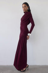 Robe mini moulante asymétrique à ruban froncé