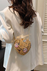 Sac de soirée vintage à paillettes, sac bandoulière chic pour les fêtes.