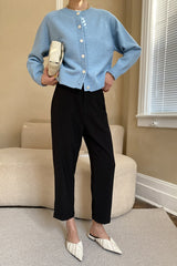 Gilet de Noël raglan à boutons jade