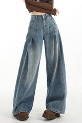 Wrinkled Vintage Wide Leg Jeans