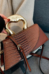 Sac cabas chic en PU à motif crocodile, bandoulière/sac à main.