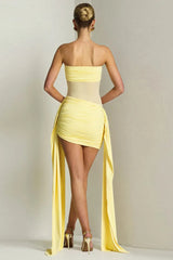 Strapless Ruched Mini Dress