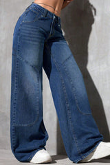 Loose Fit Wide Leg Denim Jeans